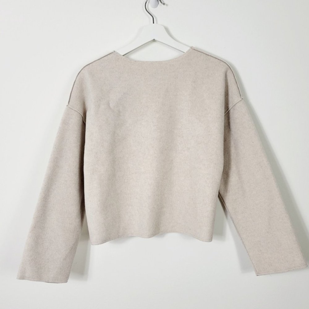 Zara seamless heavyweight fleece crew neck pullover